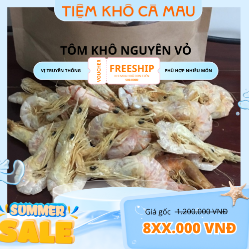 Tôm Khô Cà Mau - Tôm Đất thiên nhiên nguyên vỏ (1KG)